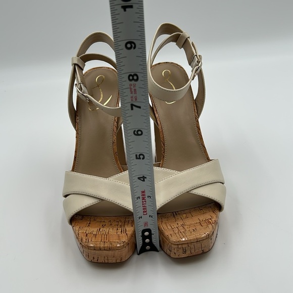 2447- Sam Edelman Cream and Brown Platform Sandals Size 9.5 NWT - Picture 5 of 10